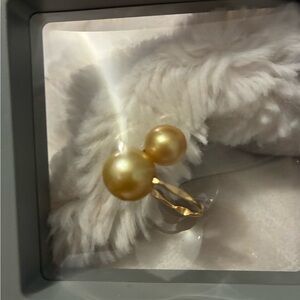Elegant Australian South Sea golden  ring - one of a kind handmade